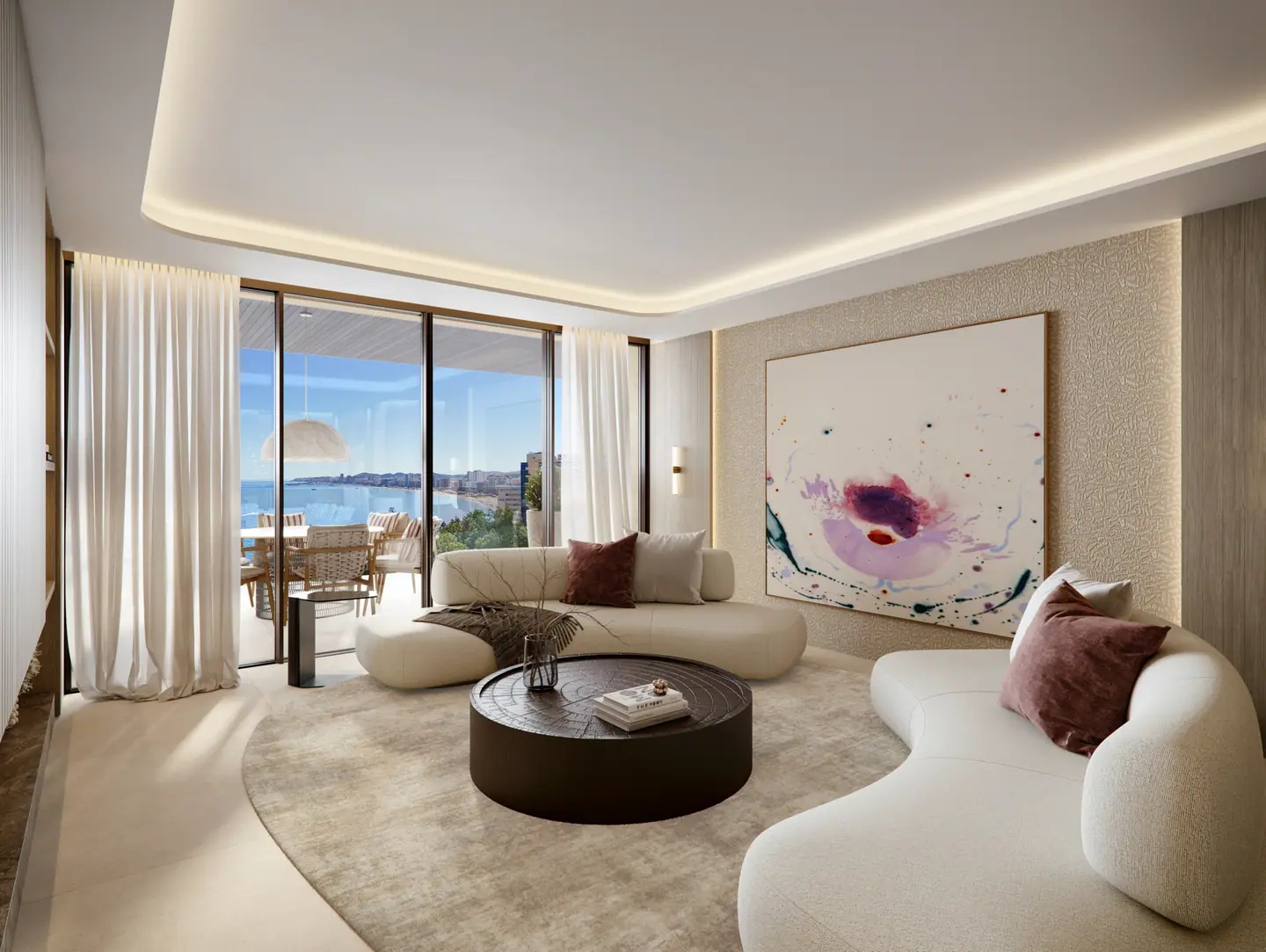 Óleo Fuengirola new apartments lounge with sea view